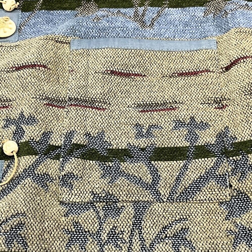 Flashback Blue Tan Tapestry Style Southwest Plant Design Jacket Women Size 1X - Picture 16 of 16